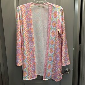 Southern Stitch Size S Open Front Pastel Sweater EUC